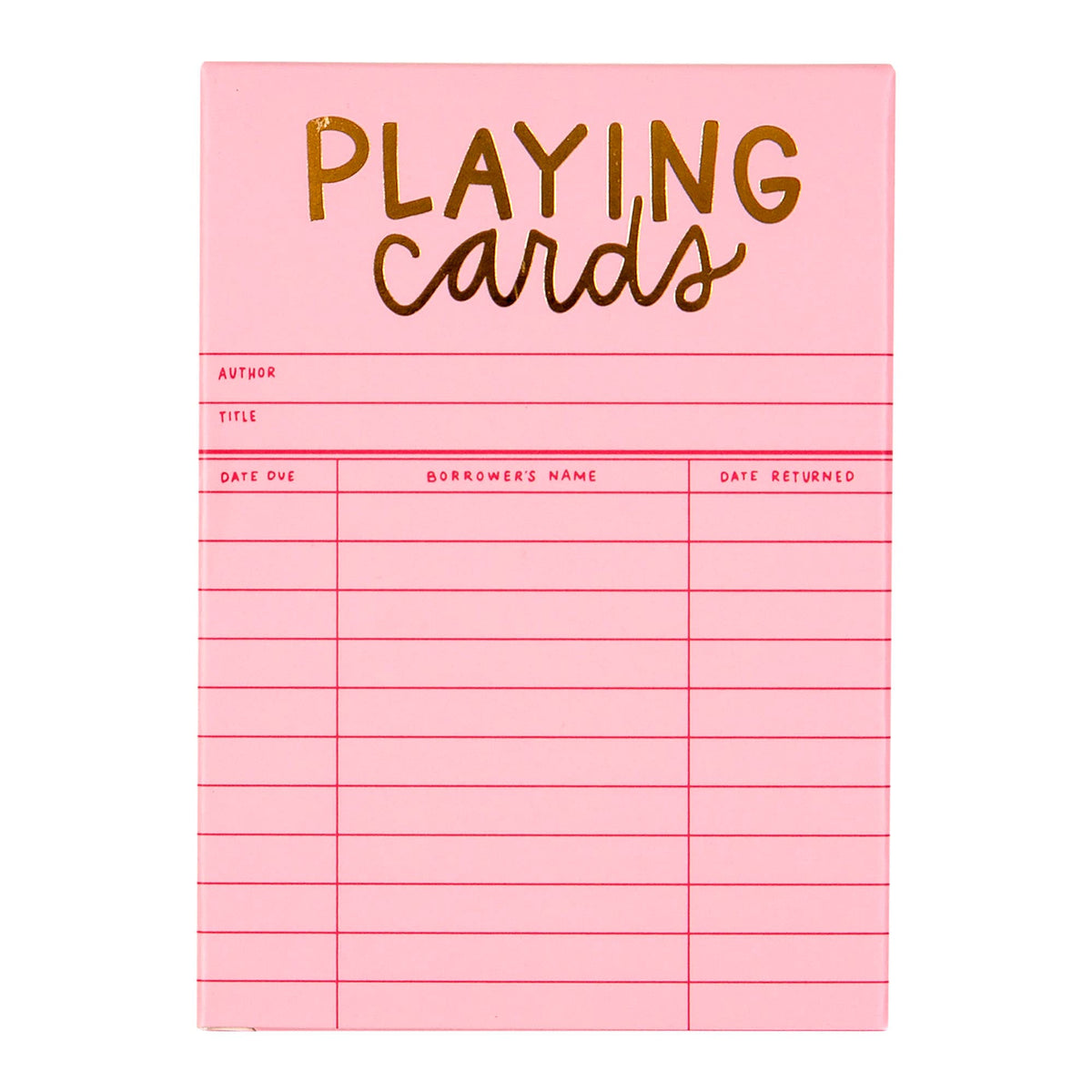 Pink Library Card Deck Of Playing Cards