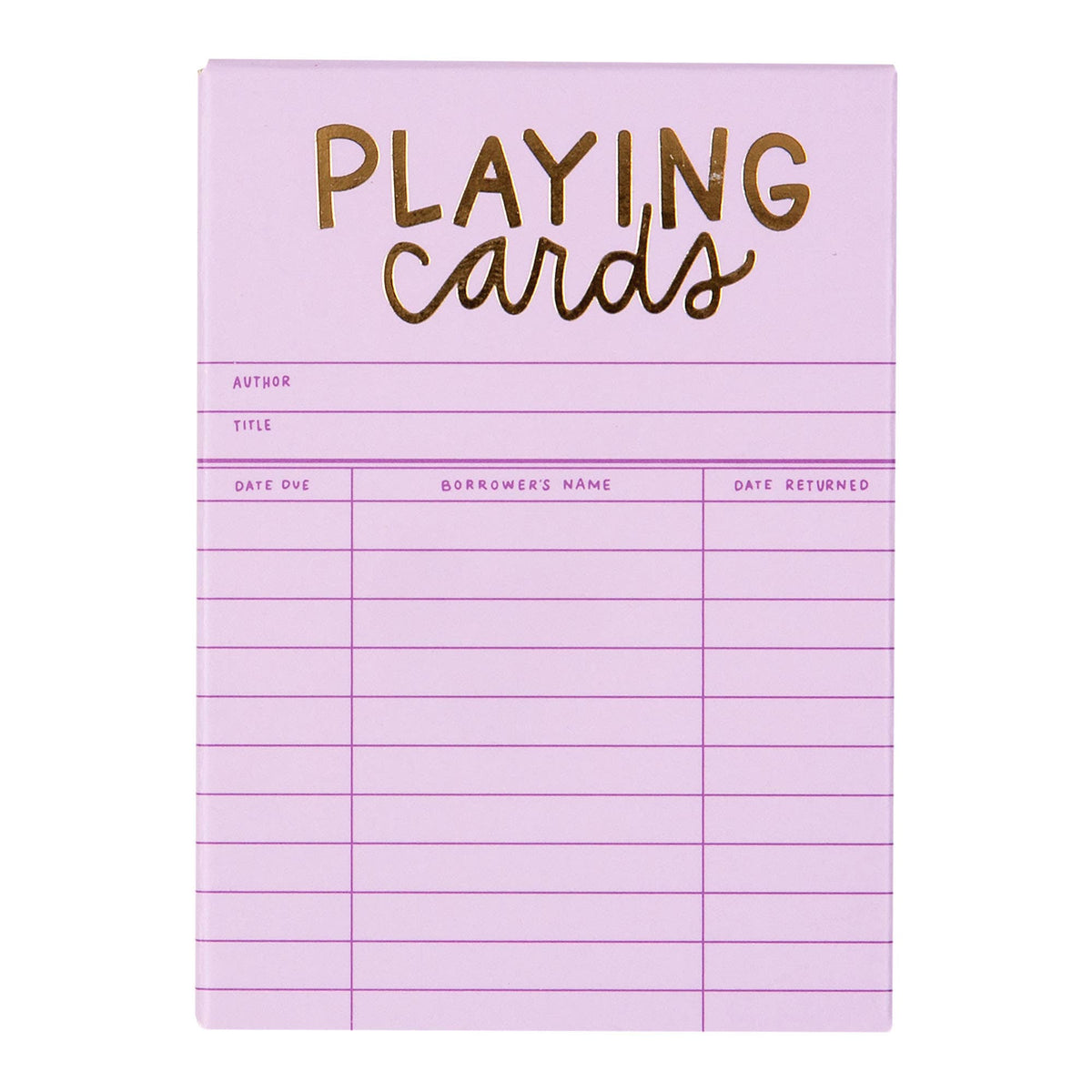Lilac Library Card Deck Of Playing Cards