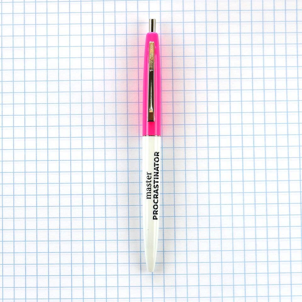Hot Pink - Master Procrastinator Pen