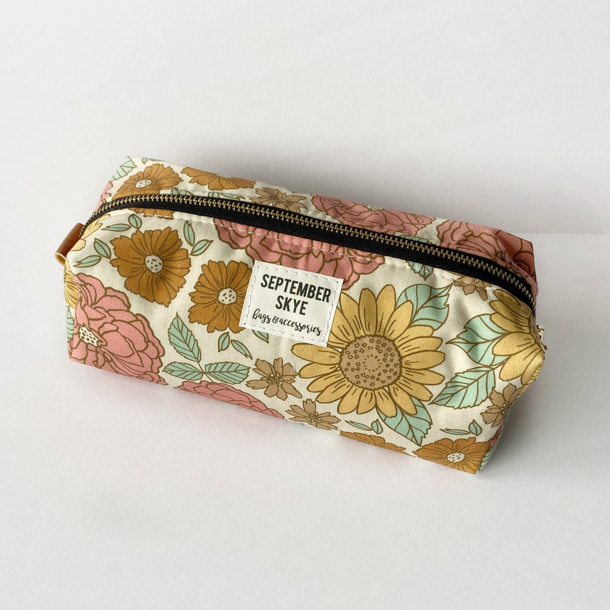 Boxy Pencil Pouch- vintage floral