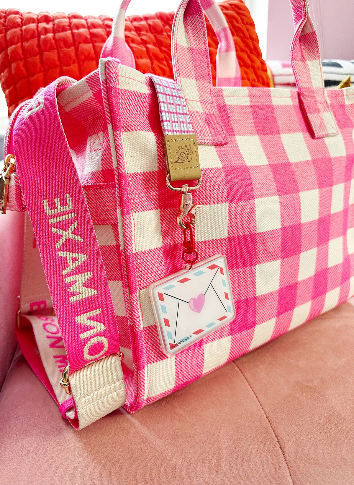 Pen Pal Envelope Confetti Shaker Keychain Bag Charm