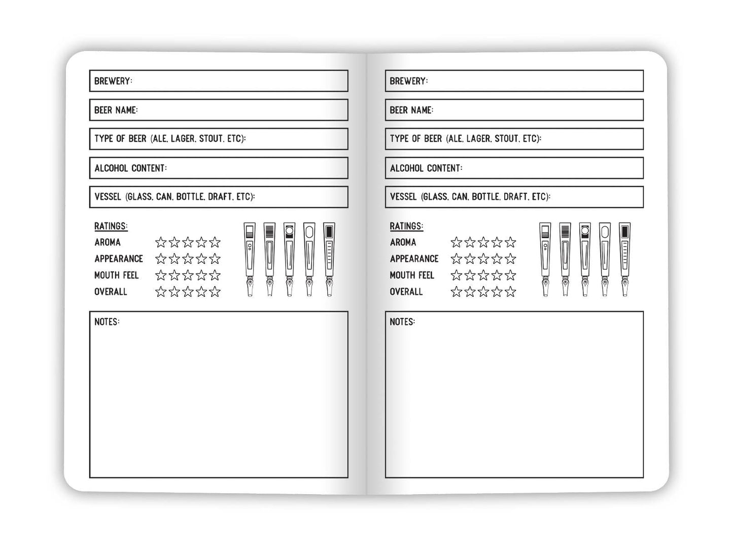 Beer Log Book - Two 20-page books - Review your beer tasting