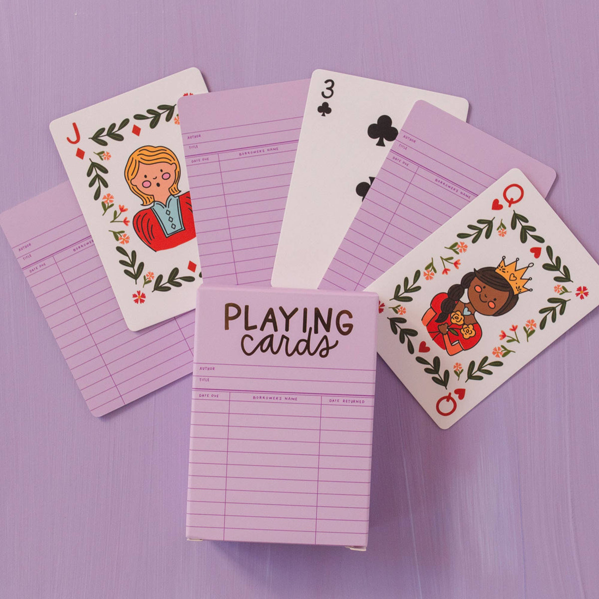 Lilac Library Card Deck Of Playing Cards