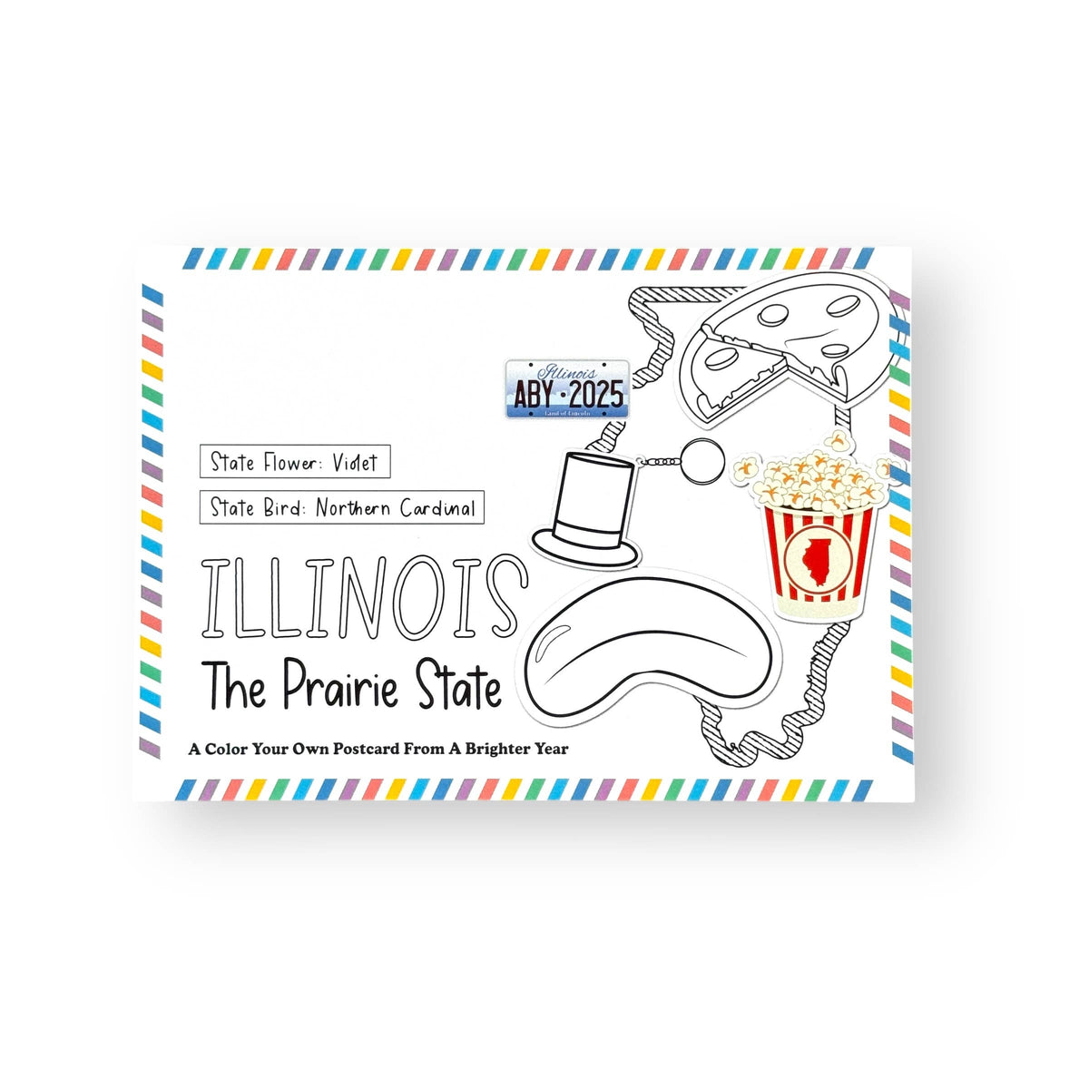 Color Your Own State Postcard Illinois