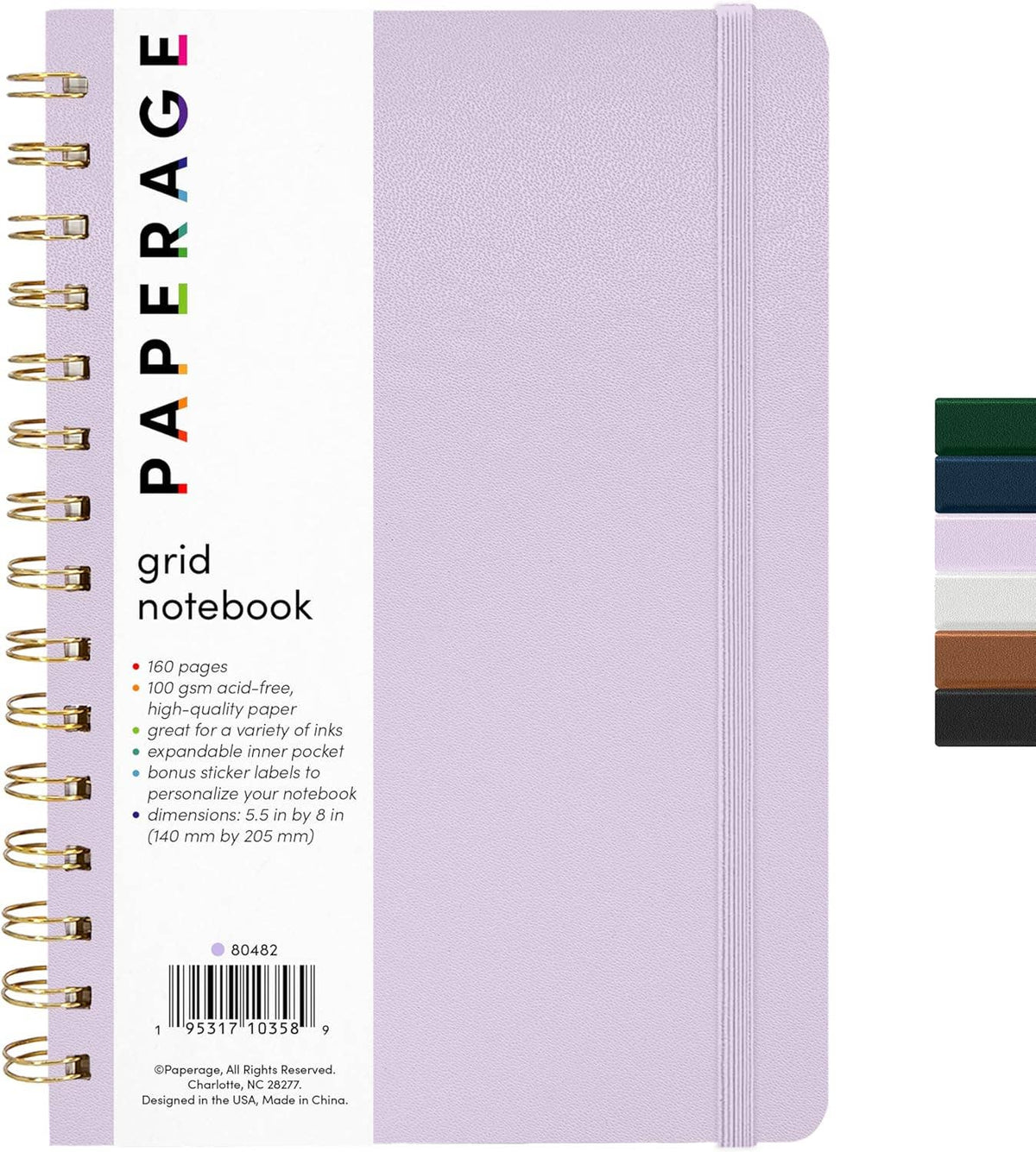 Spiral Bound Hardcover Grid Journal Notebook