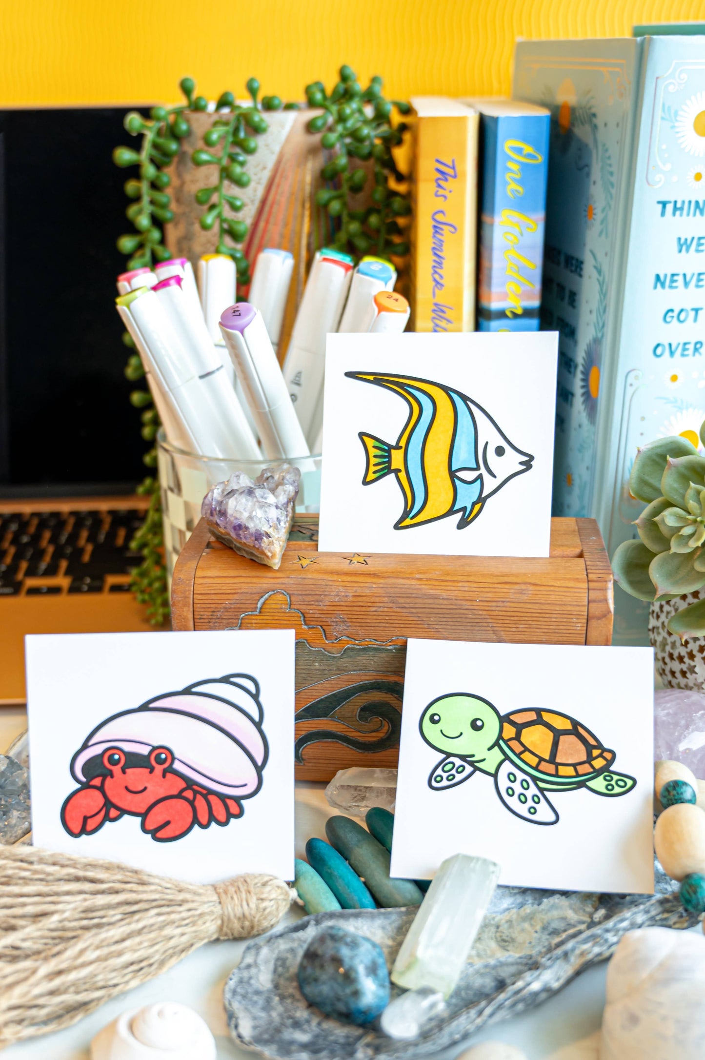 Aquatic Creatures Mini Coloring Book - Ocean Animals & Fish