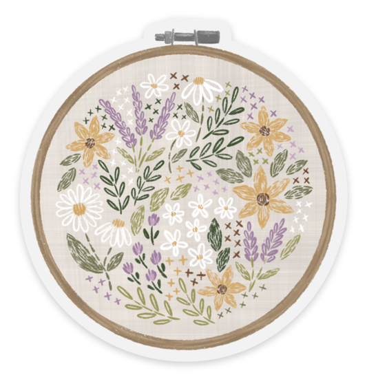 Embroidery Hoop Clear Sticker