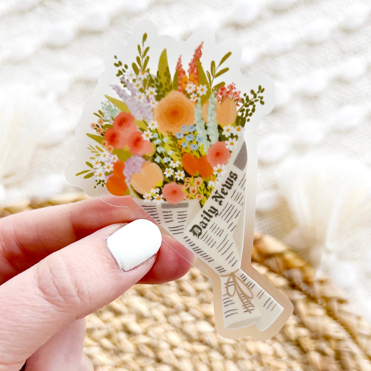 Bouquet in Newspaper Sticker