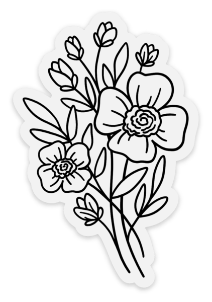 Clear Line Bouquet Sticker