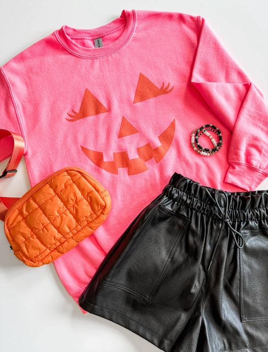 Halloween Crewneck Sweatshirt, Pumpkin Face
