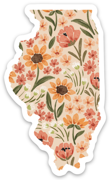 Illinois State Floral Sticker 3x2in.
