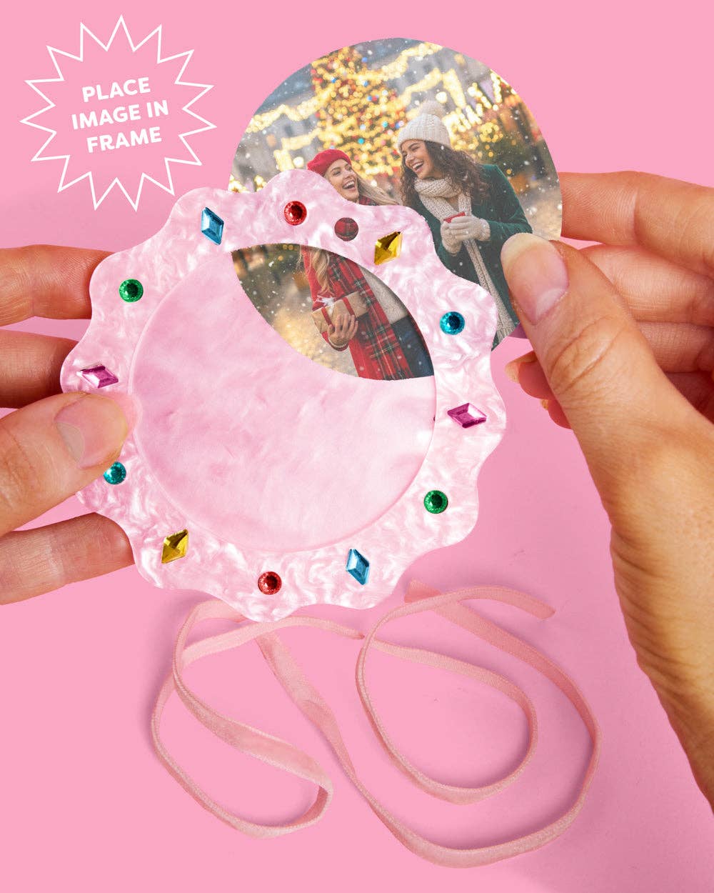 Picture Perfect Ornament - pink frame ornament Xmas Christmas Holiday Tree