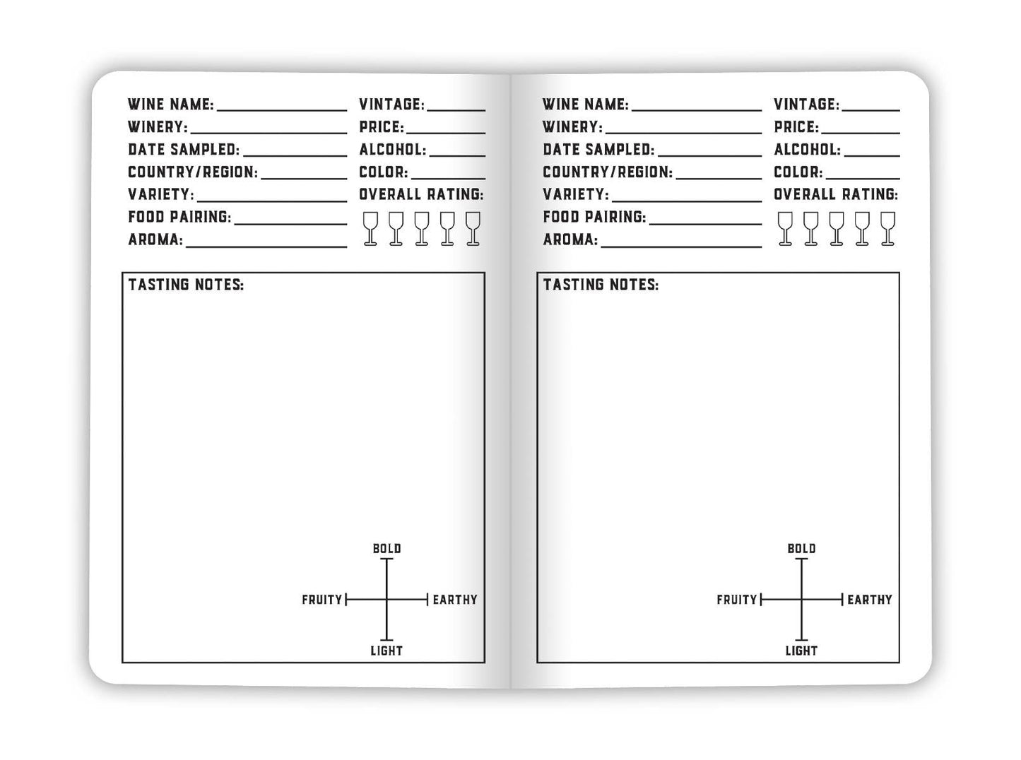 Wine Log Book - Two 20-page books - Winery Tasting Journal