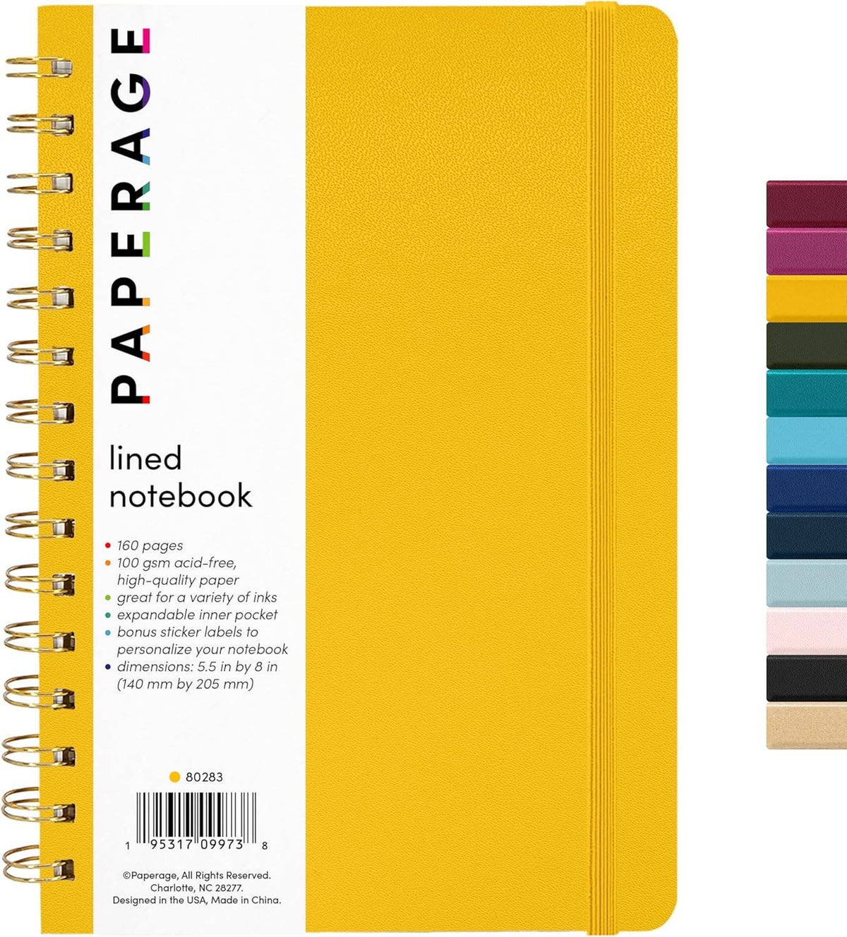 Spiral Bound Hardcover Lined Journal Notebook