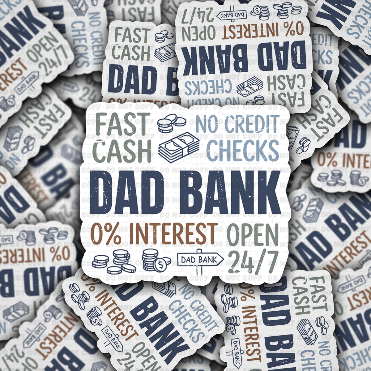 Dad Bank Die Cut sticker