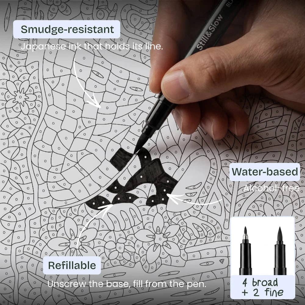 One-color Coloring Book Refillable Markers