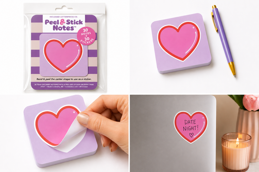 Heart Peel & Stick Notes | Notepad with Removable Stickers