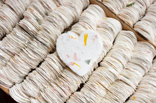Floral Petite Handmade Paper Heart - Single