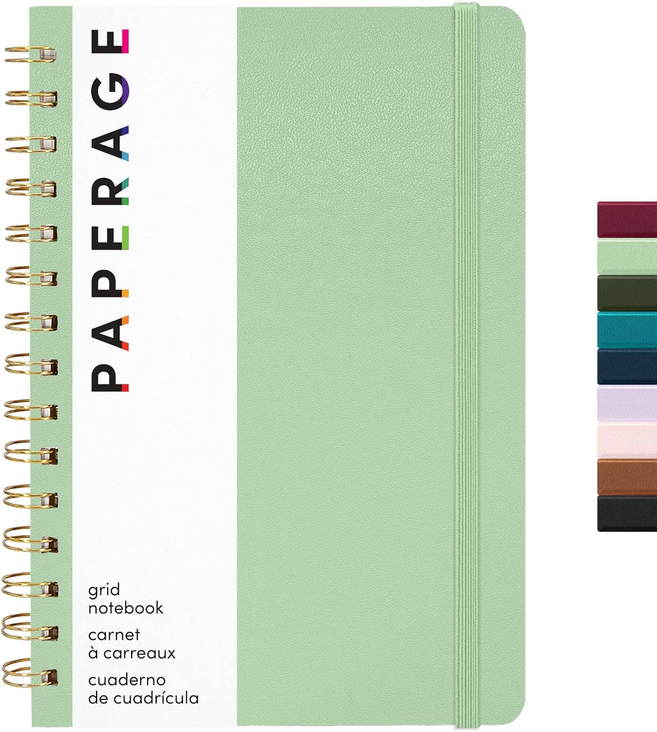 Spiral Bound Hardcover Grid Journal Notebook