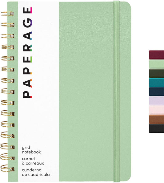 Spiral Bound Hardcover Grid Journal Notebook