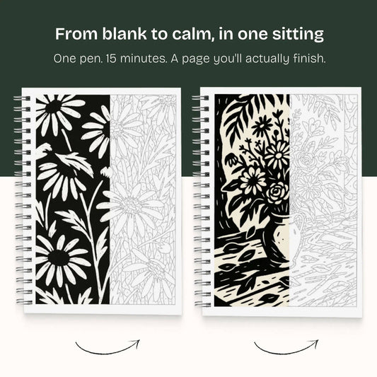 Flowers Edition-One Color Coloring Book