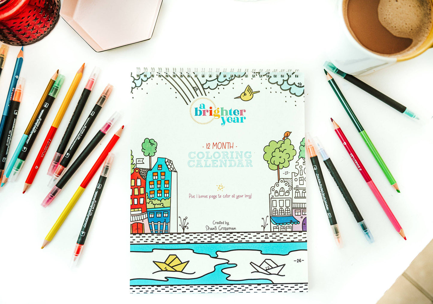 12 Month Color By Day Calendar Coloring Book