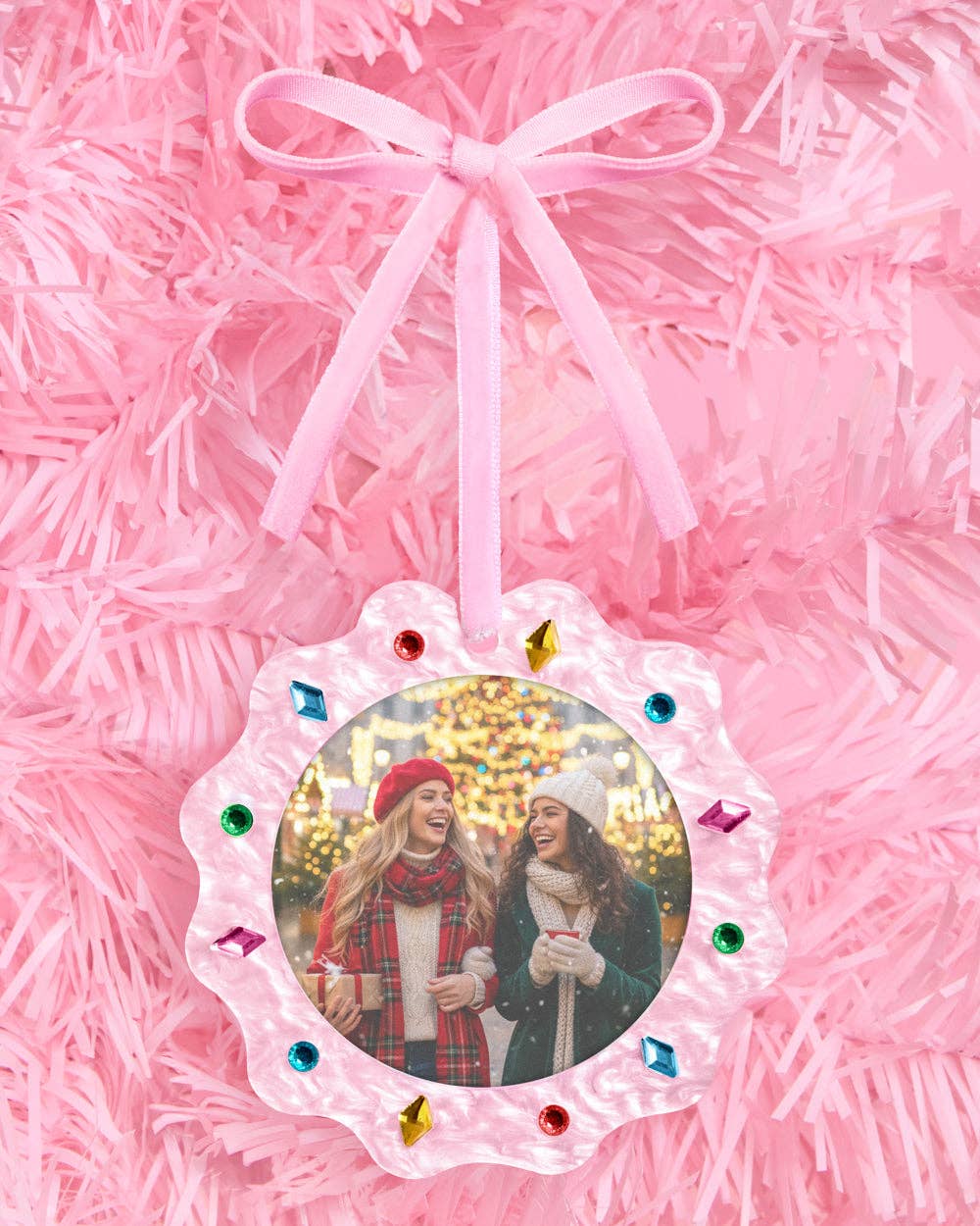 Picture Perfect Ornament - pink frame ornament Xmas Christmas Holiday Tree