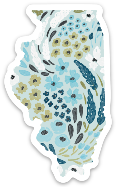 Illinois State Floral Sticker 3x2in.