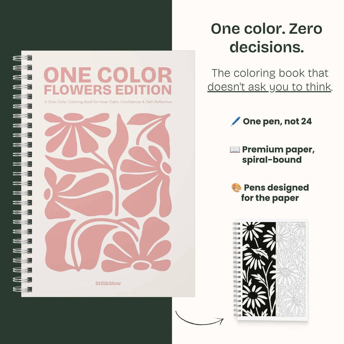 Flowers Edition-One Color Coloring Book