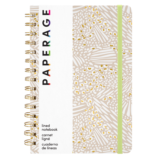 Golden Safari Hardcover Spiral Lined Journal Notebook
