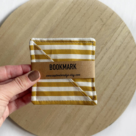 Mustard Stripe Corner Bookmark