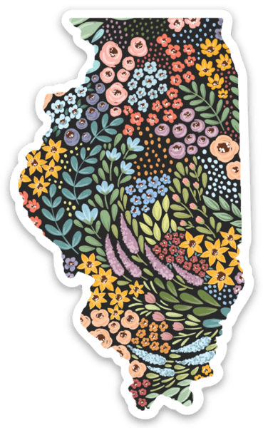 Illinois State Floral Sticker 3x2in.