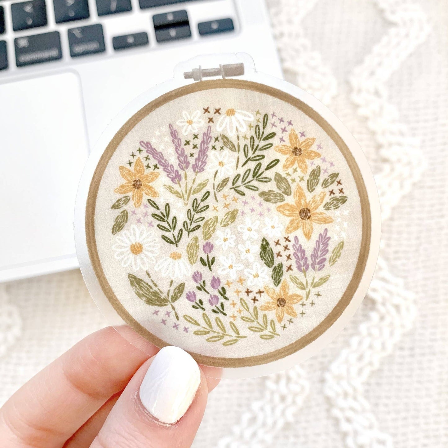 Embroidery Hoop Clear Sticker
