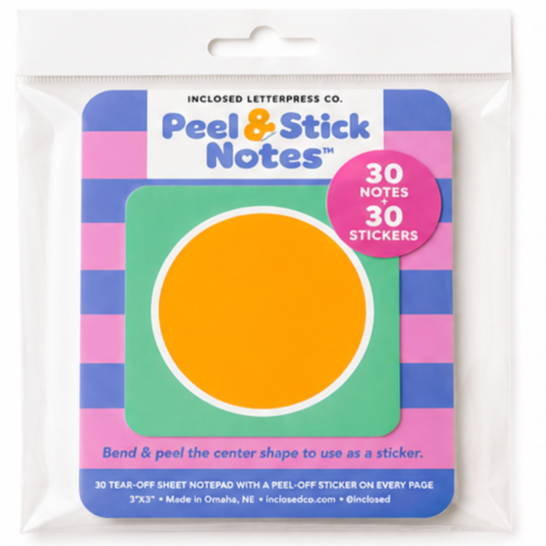 Circle Peel & Stick Notes |  Notepad with Removable Sticker