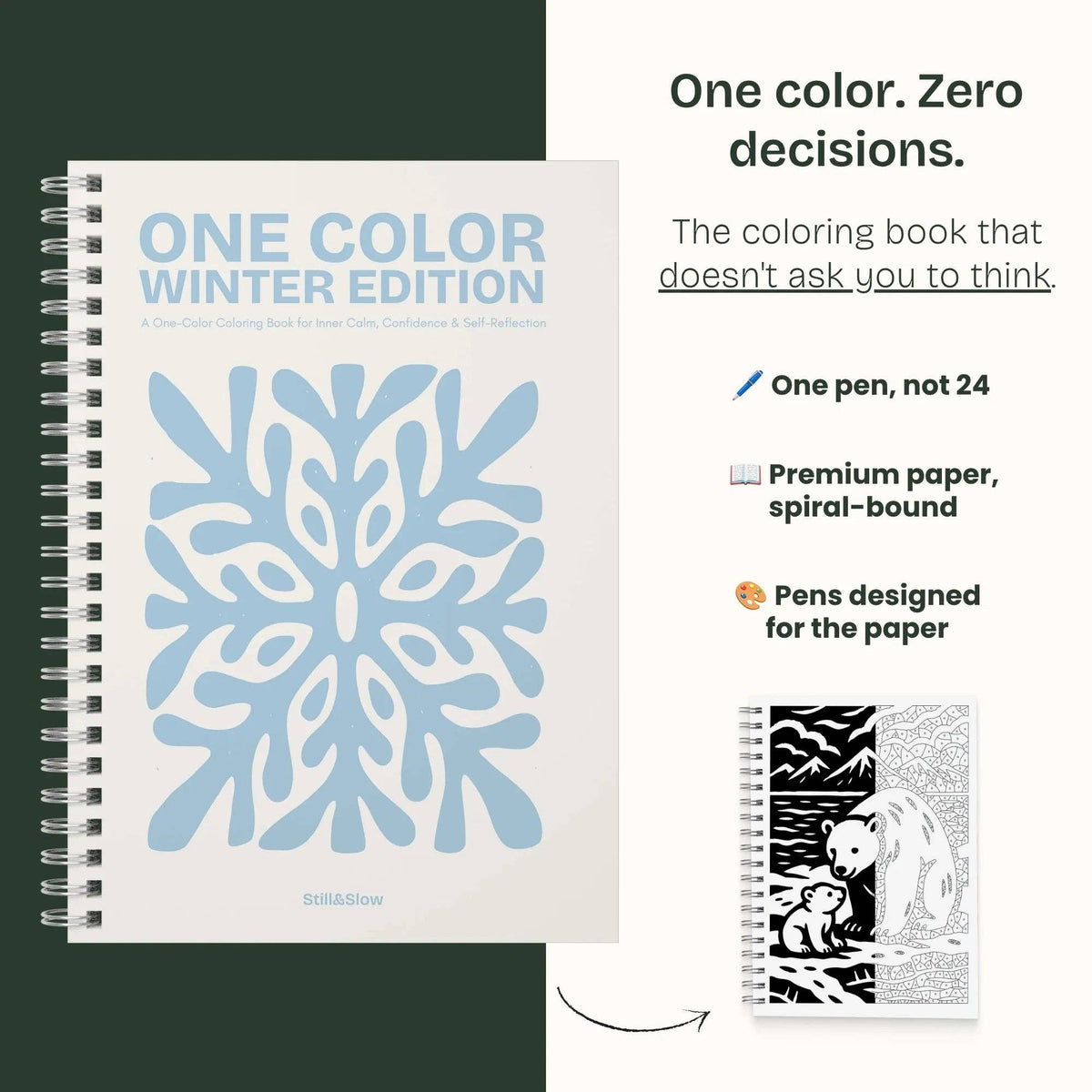Winter Edition-One Color Coloring Book