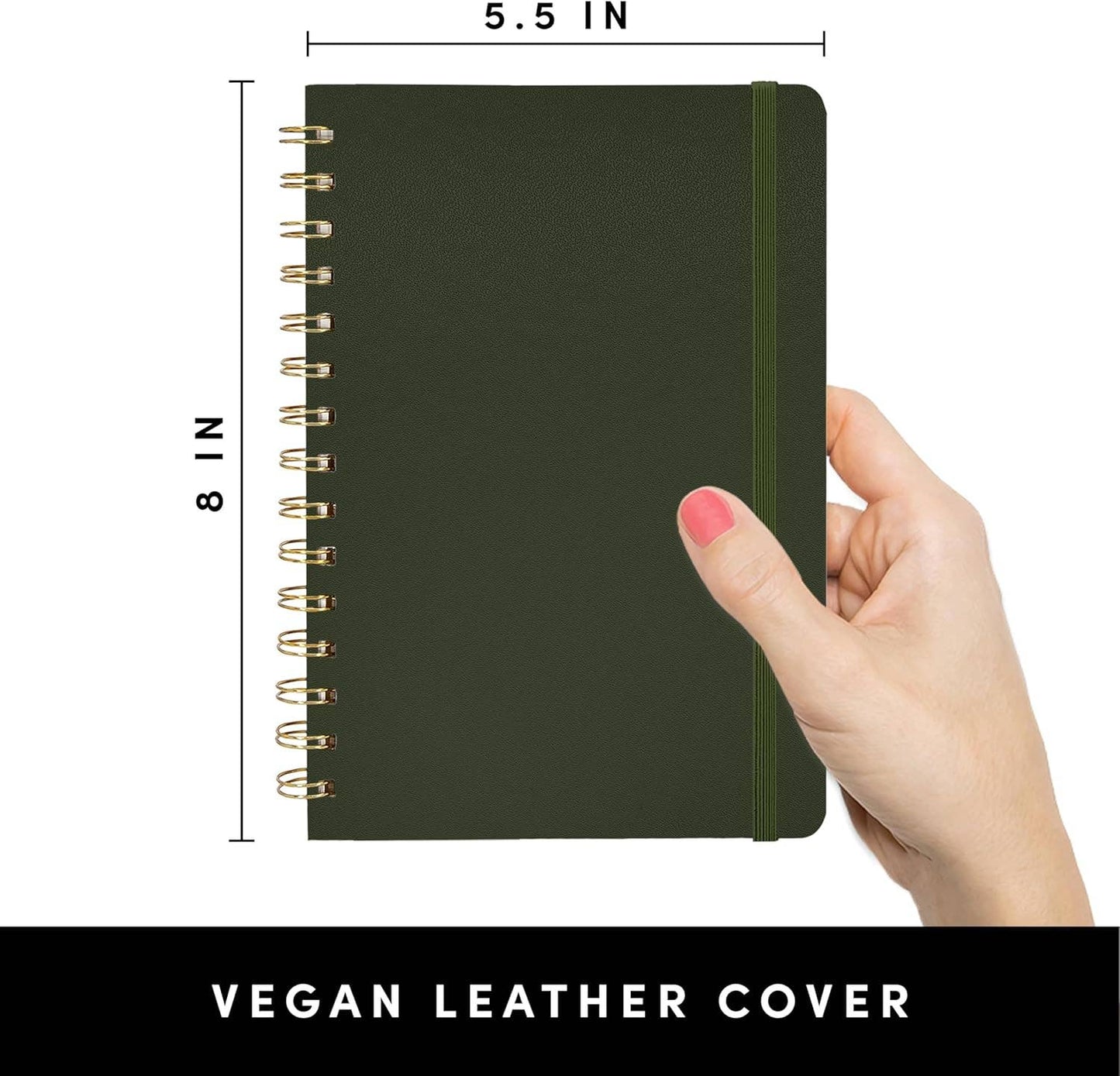 Spiral Bound Hardcover Lined Journal Notebook