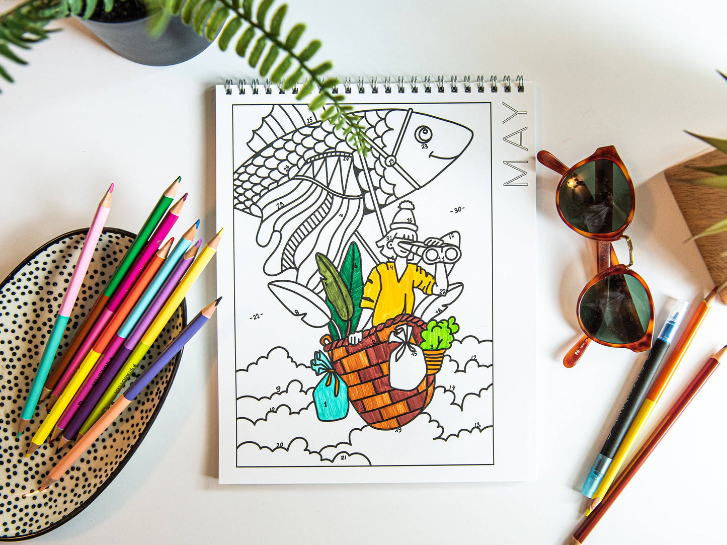 12 Month Color By Day Calendar Coloring Book