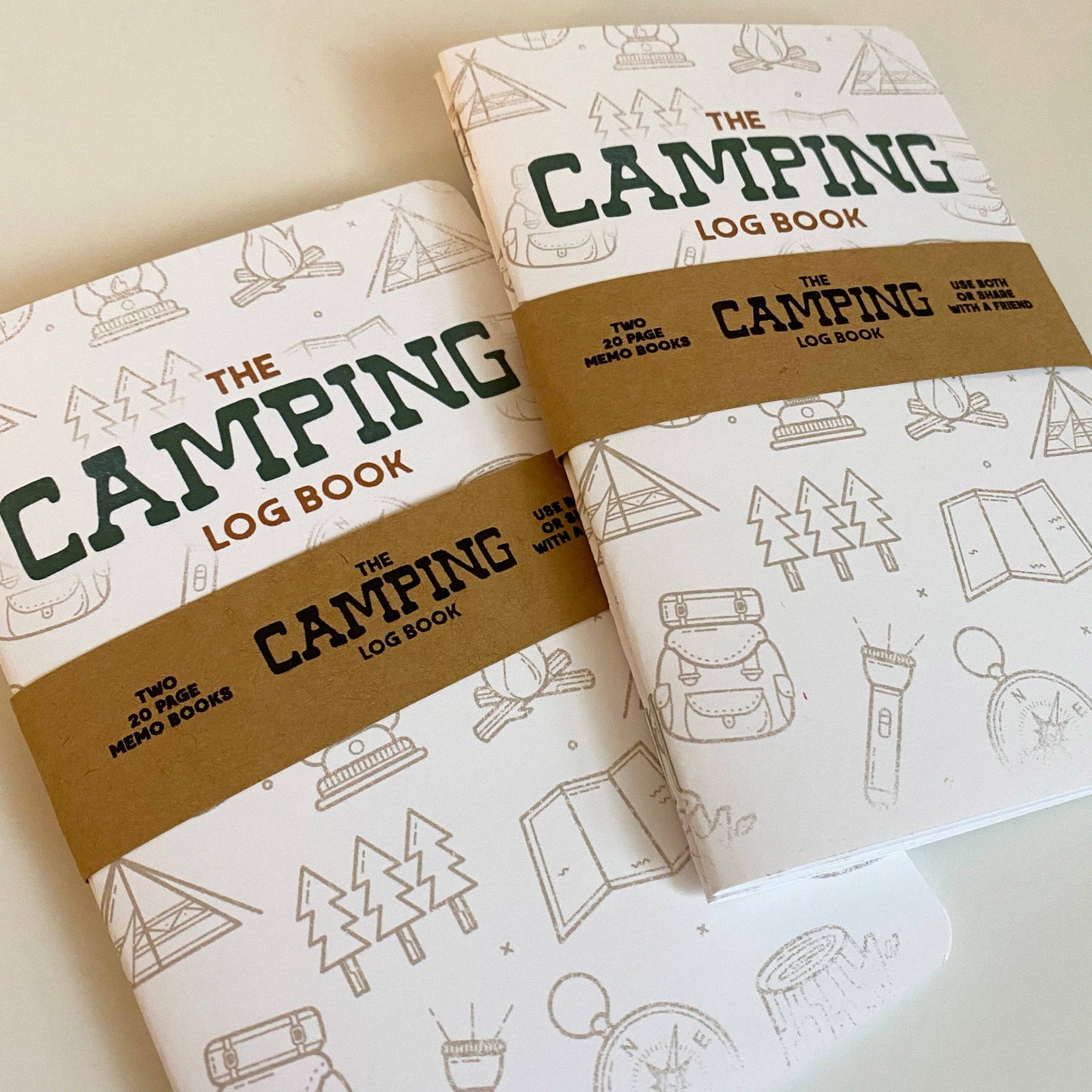 Camping Log Book - Two 20-pg books - Log Camping Adventures