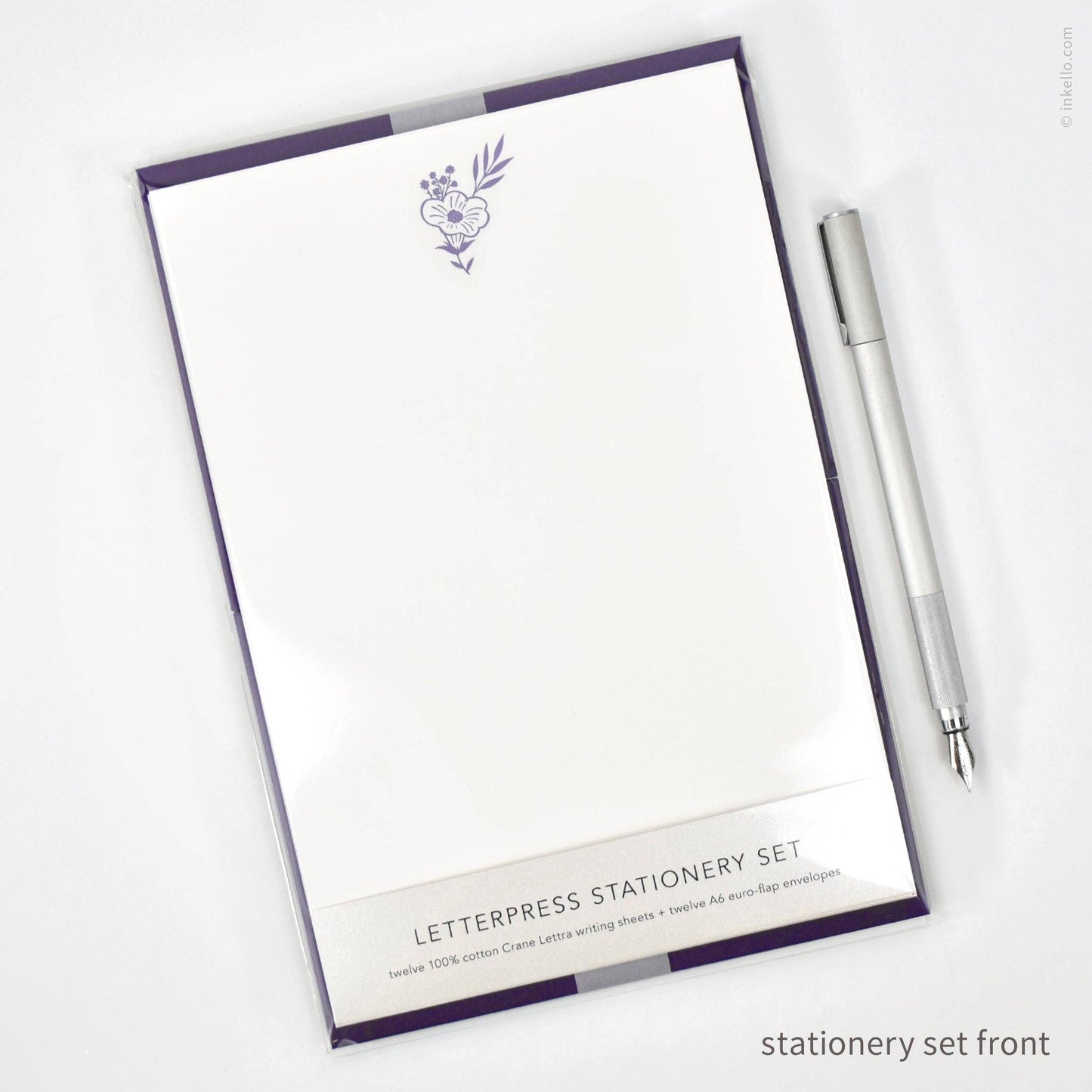 Stationery Set with Purple Bouquet