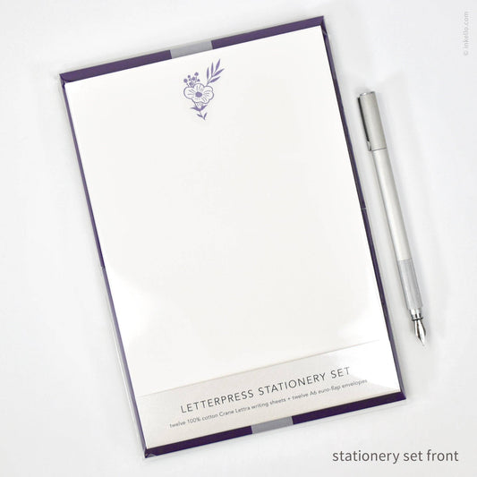 Stationery Set with Purple Bouquet