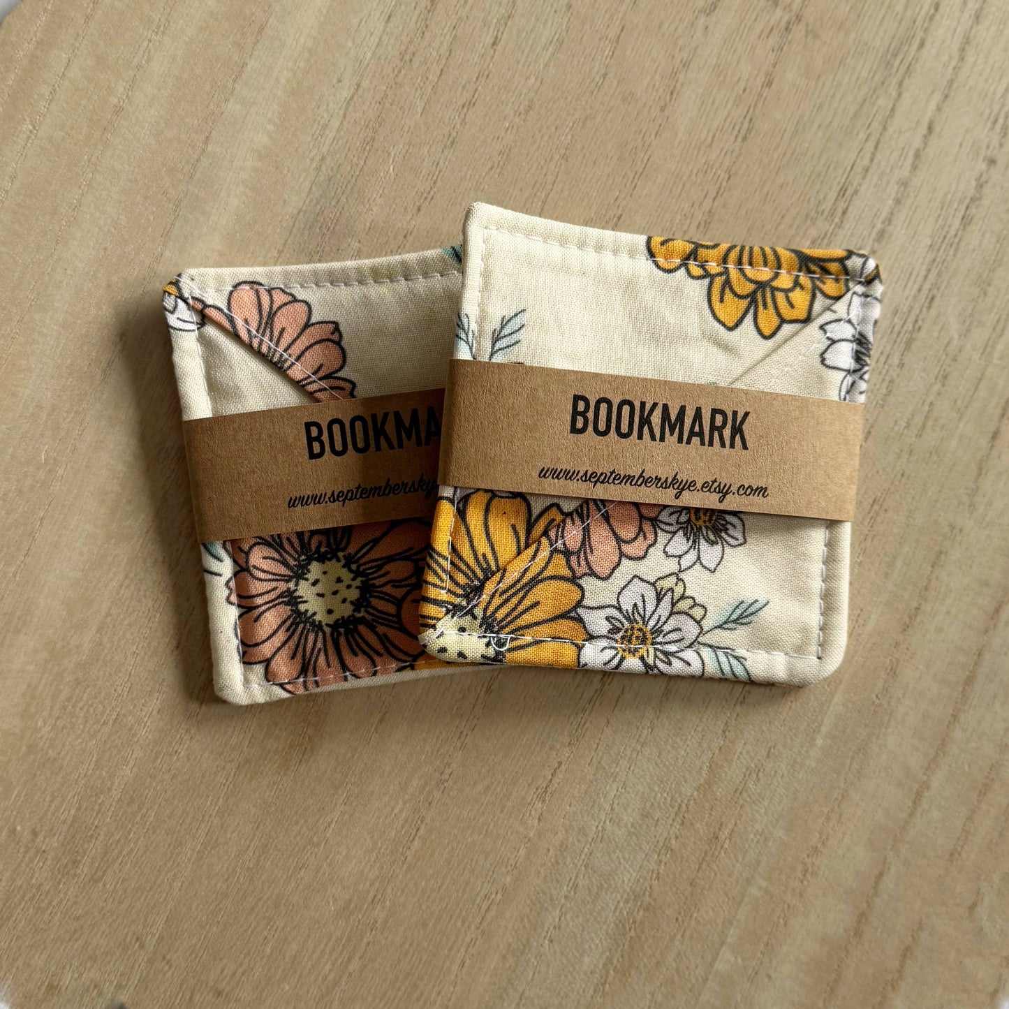 Sweet Cream Floral Corner Bookmark