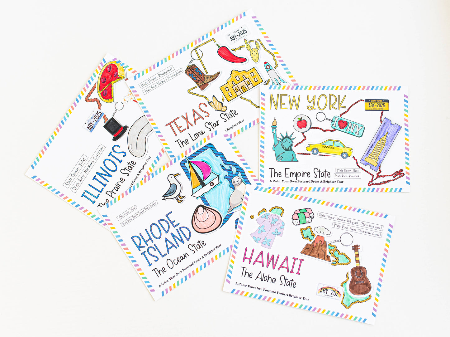 Color Your Own State Postcard Iowa