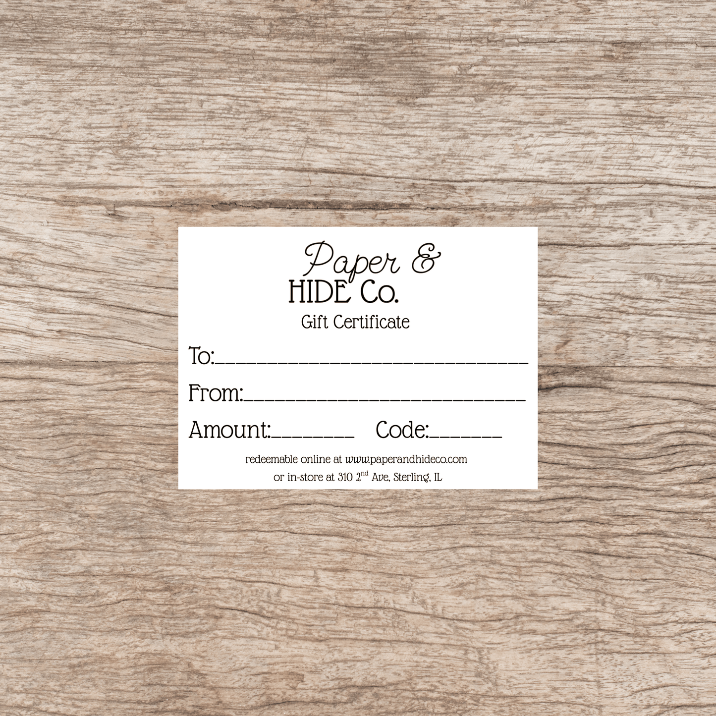 Gift Certificates