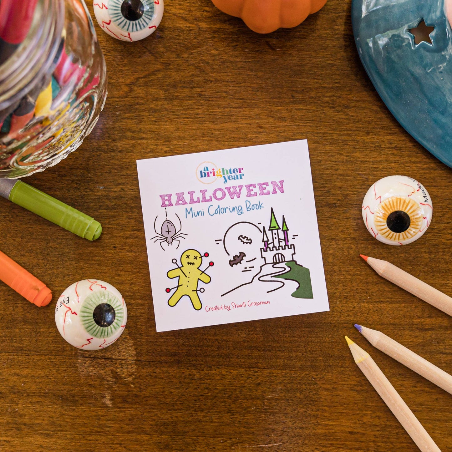 Halloween Mini Coloring Book for Adults - 50 Spooky Pages
