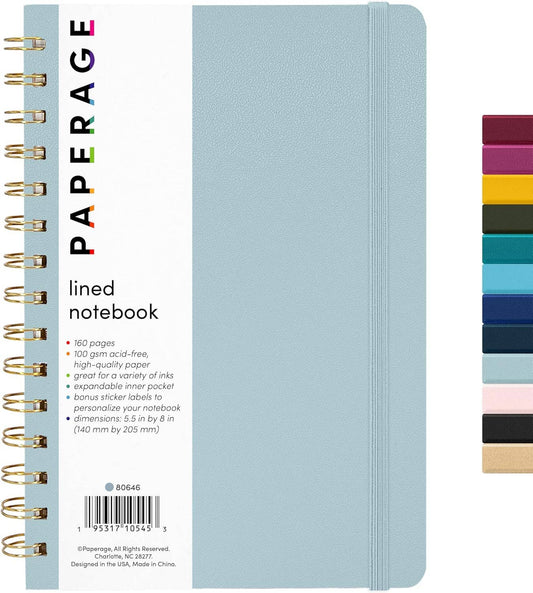 Spiral Bound Hardcover Lined Journal Notebook