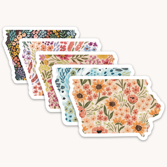Iowa State Floral Sticker 3x2in.