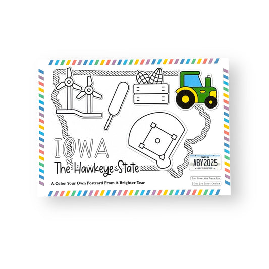 Color Your Own State Postcard Iowa