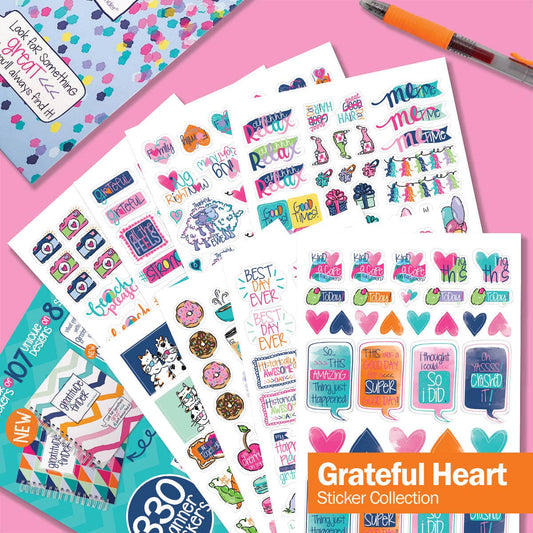 Grateful Heart Stickers for Journaling