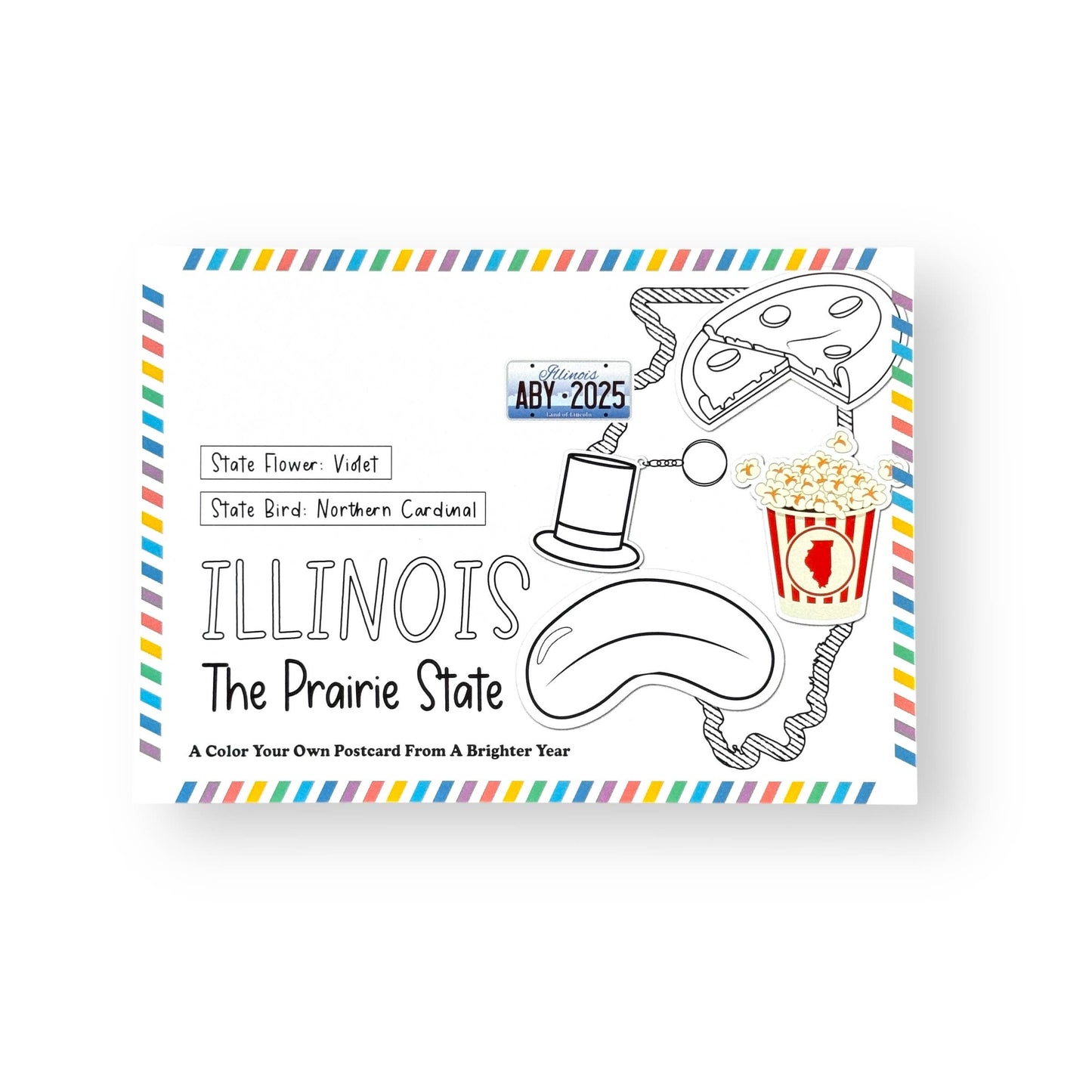 Color Your Own State Postcard Illinois