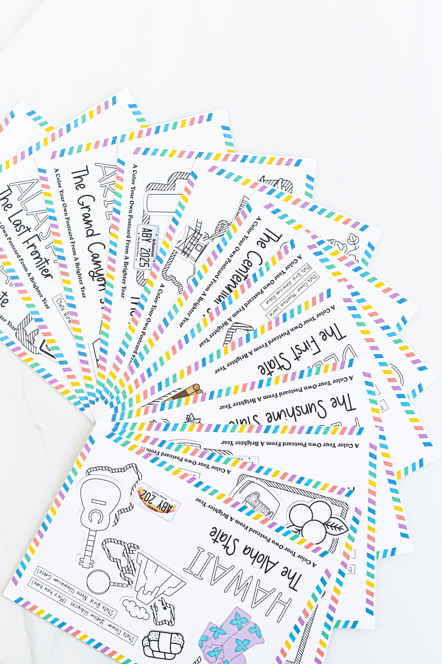 Color Your Own State Postcard Iowa